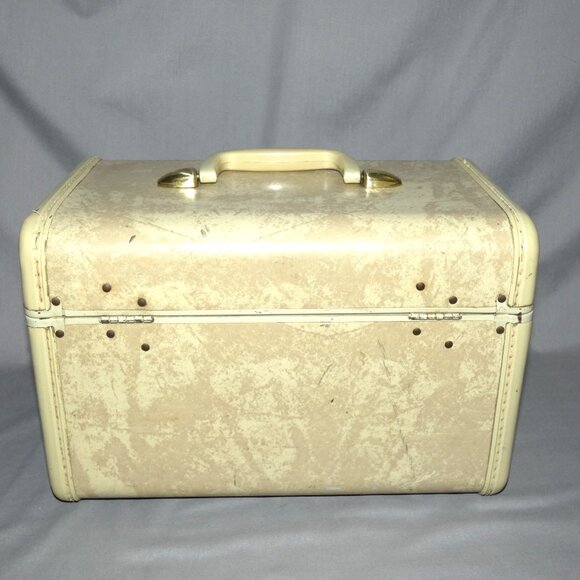 Vintage Samsonite Tan Marble Hard Side Train Case Style 4512 - Picture 5 of 11
